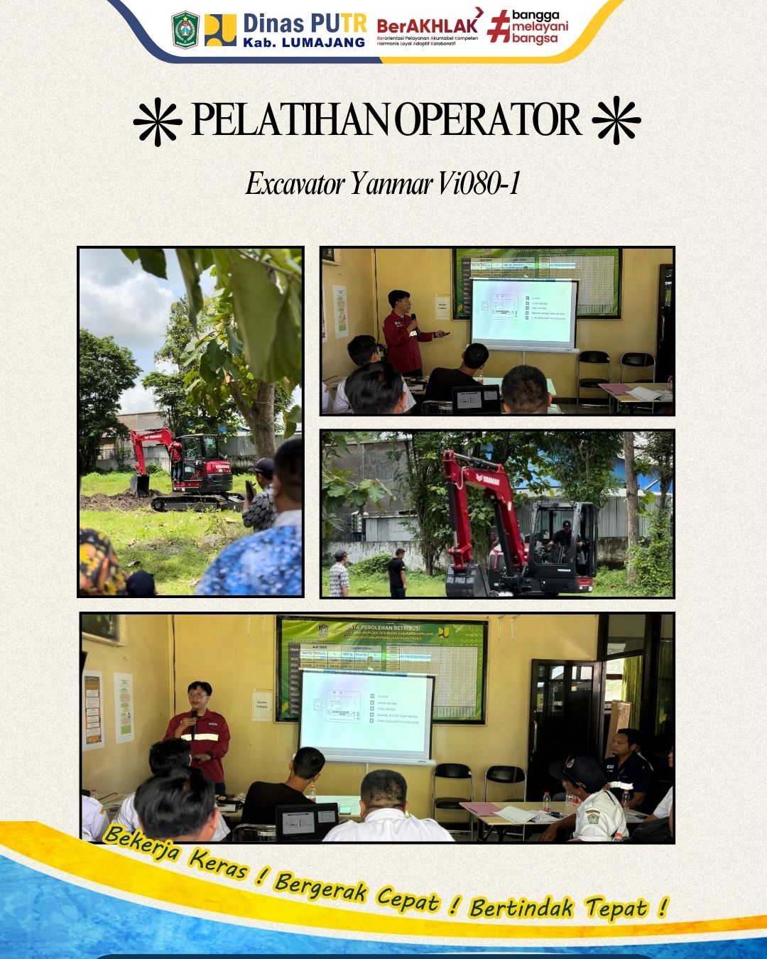 DPUTR Lumajang Gelar Pelatihan Operator Excavator Yanmar Vi080-1