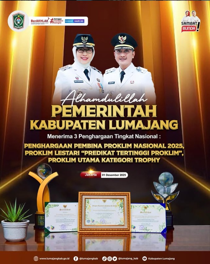 Selamat dan sukses untuk seluruh masyarakat Lumajang atas capaian luar biasa di ajang Proklim Nasional 2025! ?????
