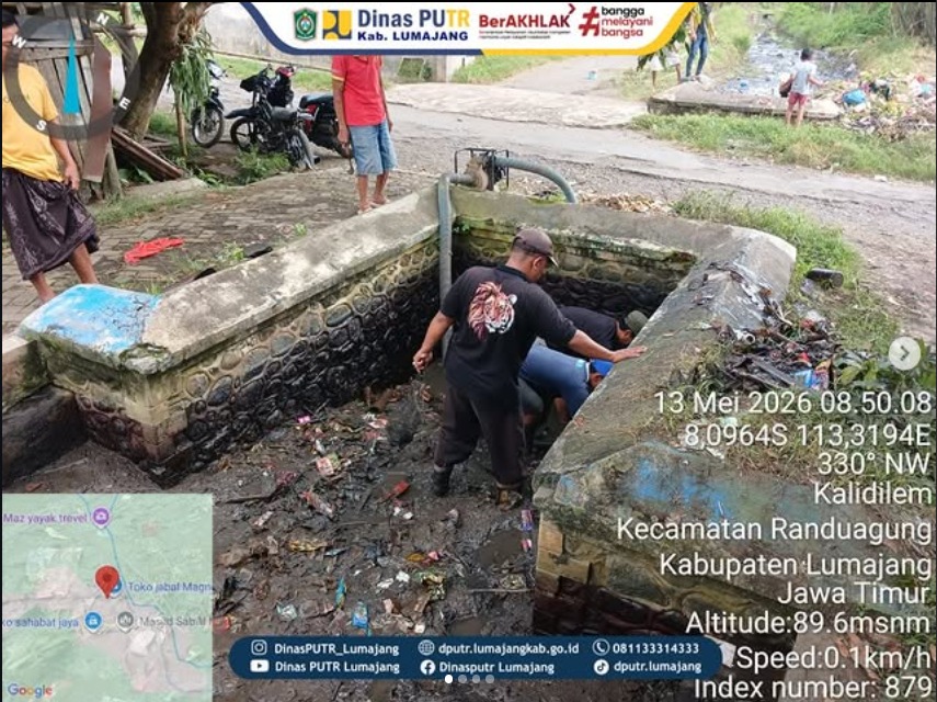 Sumbatan hilang, air irigasi mengalir lancar kembali! ?????
